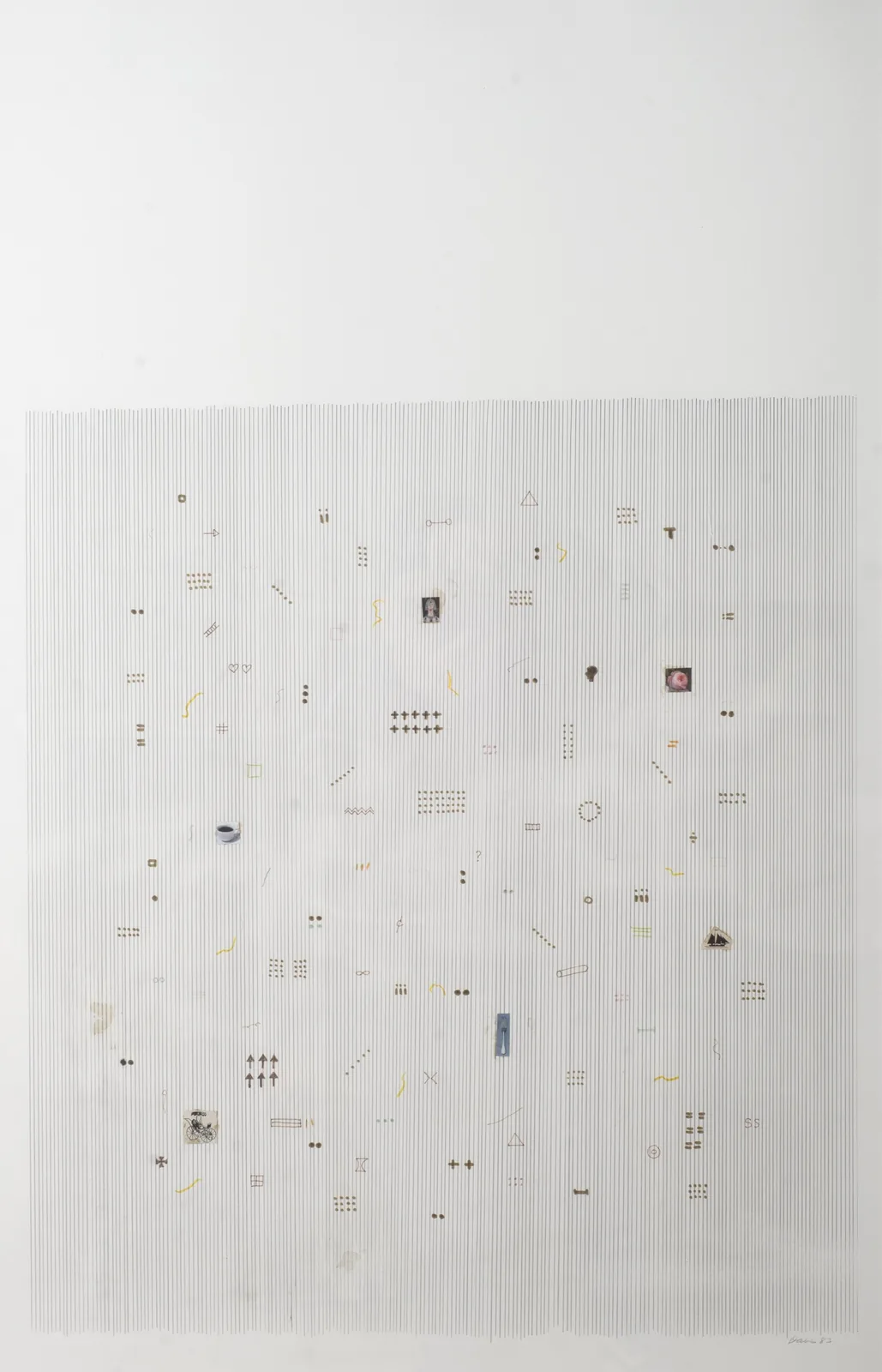 Gene Davis, Untitled, 1983. Mixed media, graphite and collage on paper Image: 45 x 30 inches Frame: 47 x 33 inches Signature on front