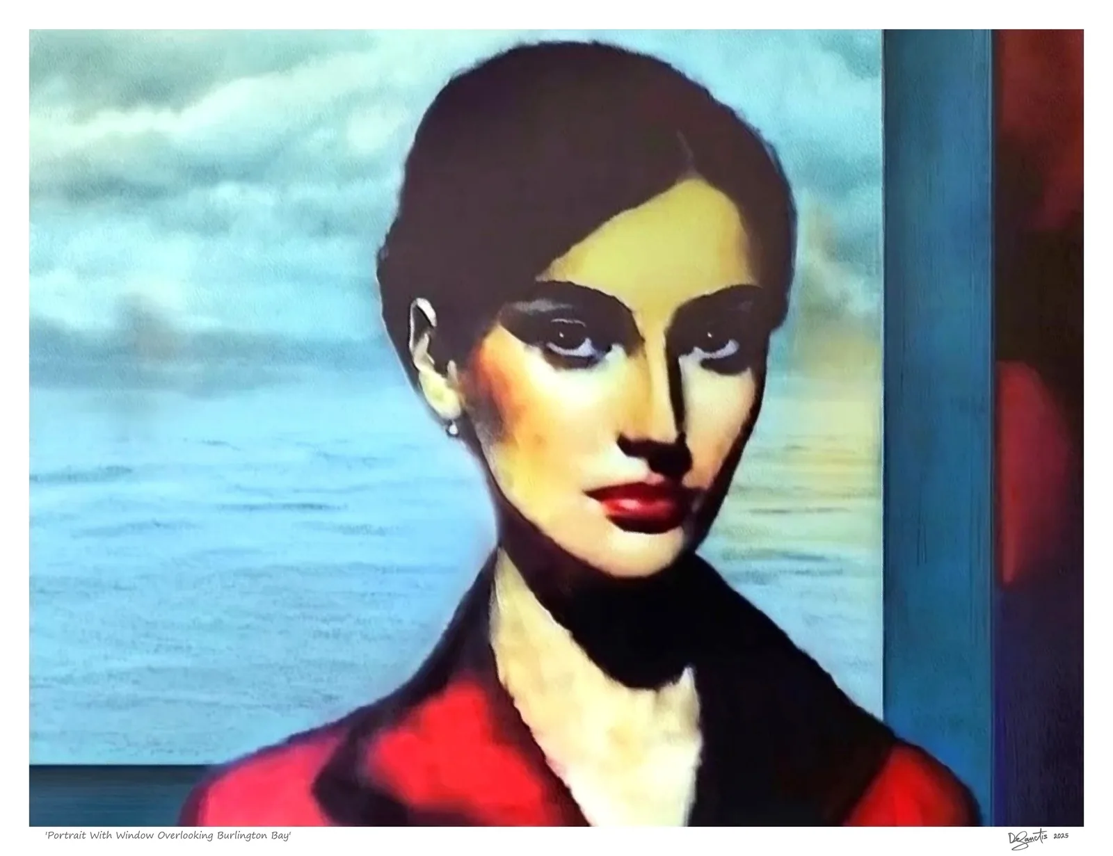Gene DeSanctis, Portrait With Window Overlooking Burlington Bay, 2025. Giclée Prints Image: 22×17 inches Edition of 25 Signature and year in front