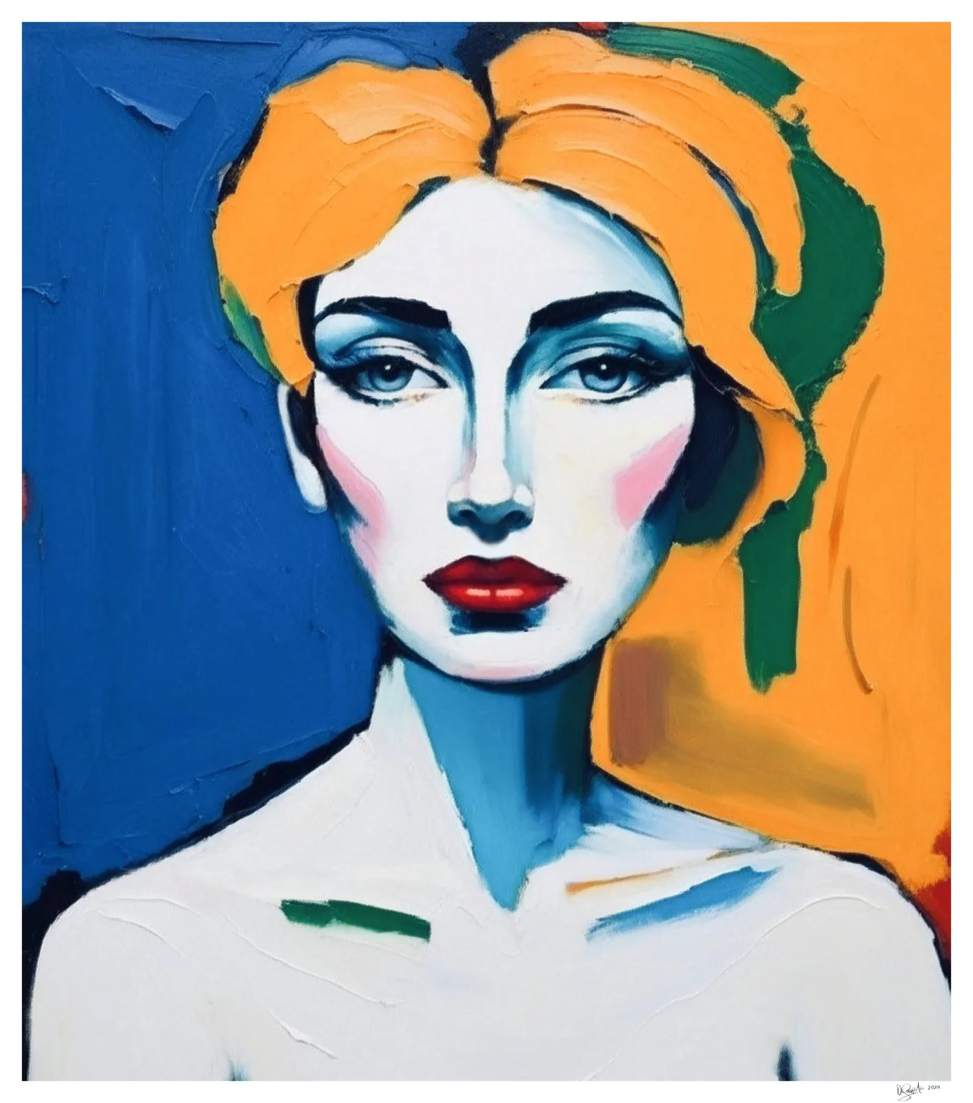 Gene DeSanctis, Red-Haired Woman, 2024. Giclée Prints Image: 17×19.3 inches Edition of 25 Signature and year in front