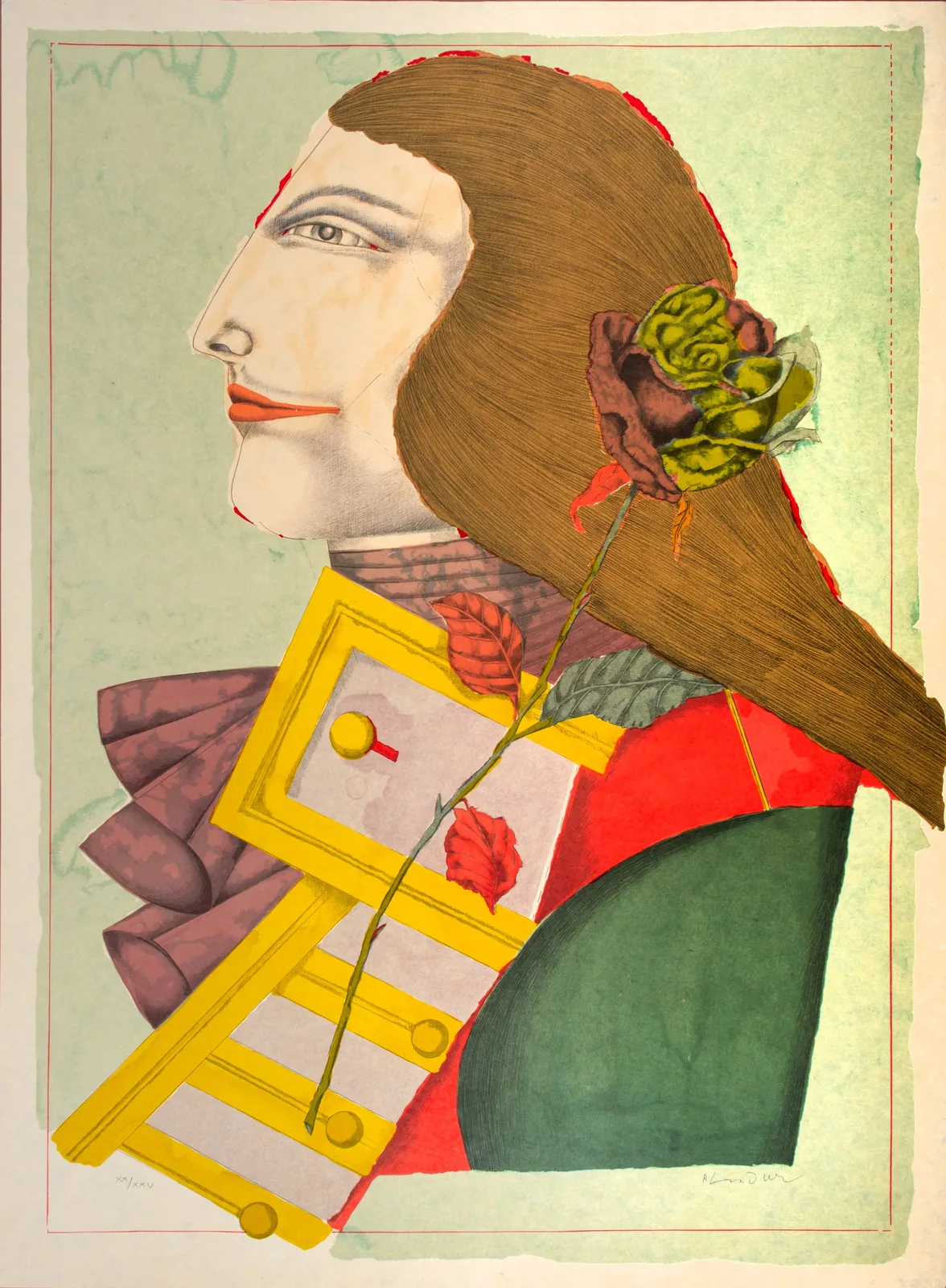 Richard Lindner, Der Rosenkavalier, 1977. Colour Lithograph Image: 30 × 22 Inches Edition XX/XXV Signature and edition on front