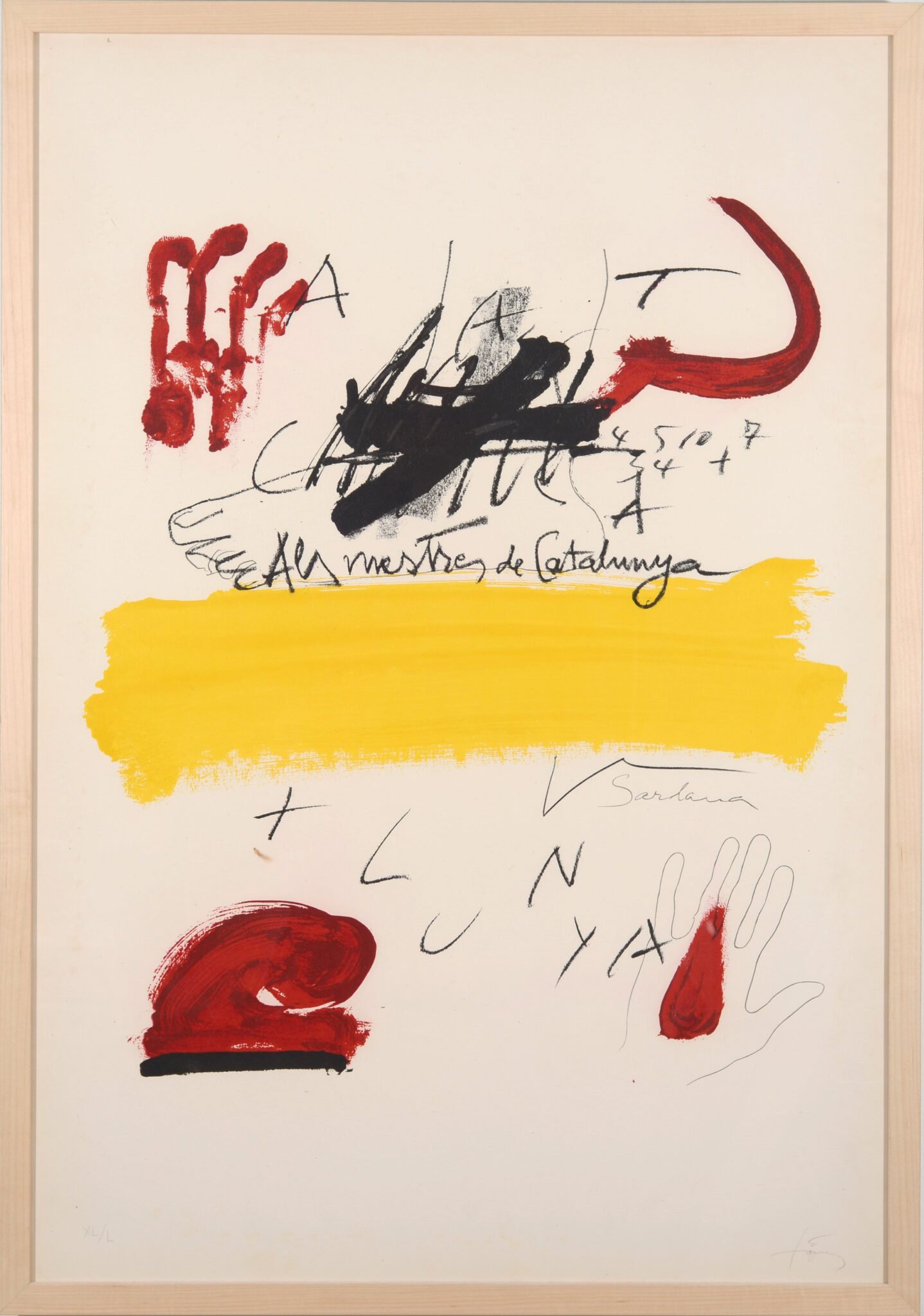 Antoni Tàpies, Als mestres de Catalunya, Plate 2, 1974