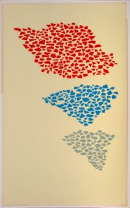 Robert Goodnough, Red, Blue, Gray, Minimalist Abstract, 1974