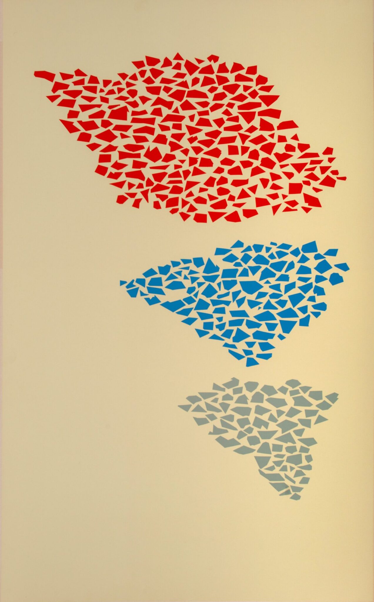 Robert Goodnough, Red, Blue, Gray, Minimalist Abstract, 1974